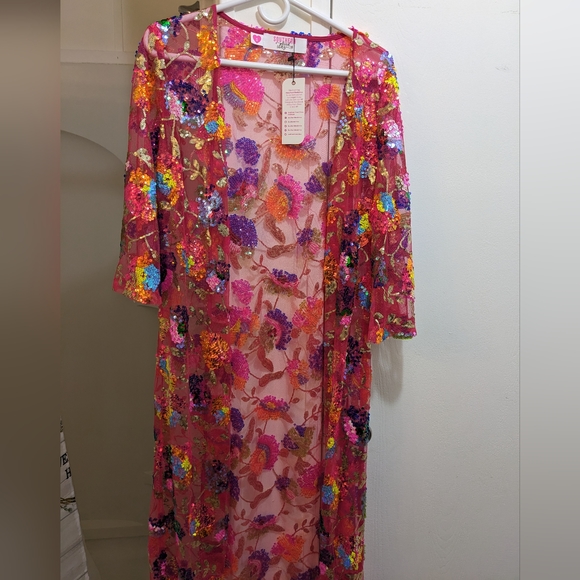 NWT SOUTHERN FRIED CHIKS SEQUIN DUSTER - Picture 10 of 14